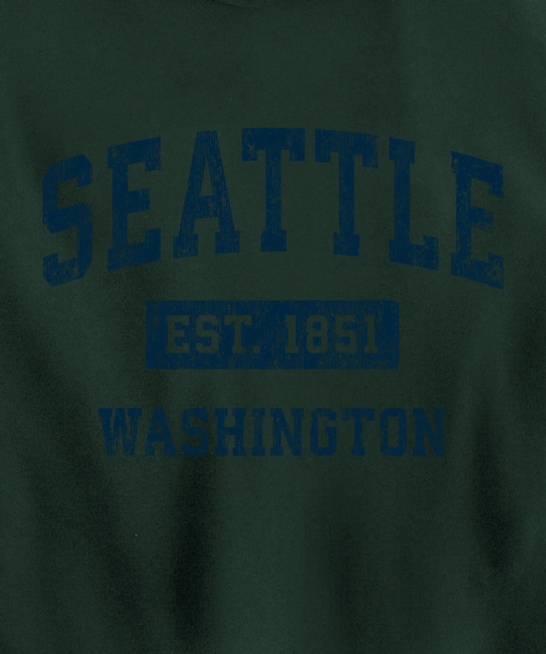 Seattle Washington WA Vintage Sports Design Navy Print Pullover Hoodie