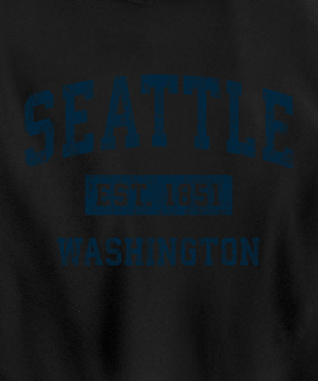 Seattle Washington WA Vintage Sports Design Navy Print Pullover Hoodie
