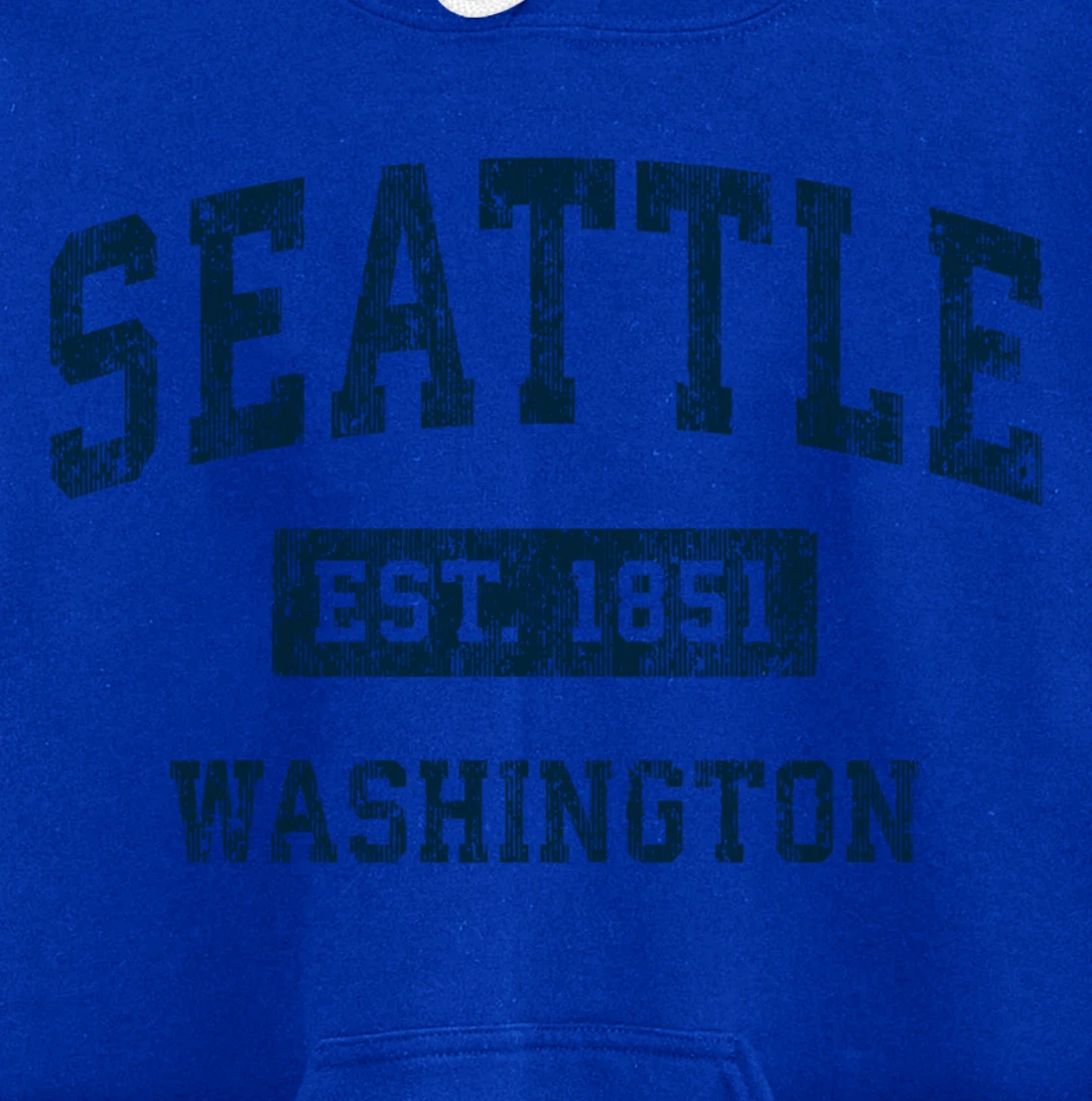 Seattle Washington WA Vintage Sports Design Navy Print Pullover Hoodie