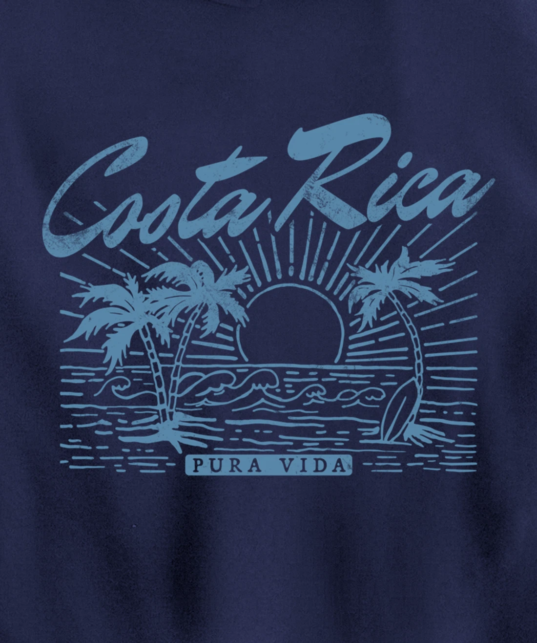Costa Rica Pura Vida Vintage Distressed Beach Pullover Hoodie