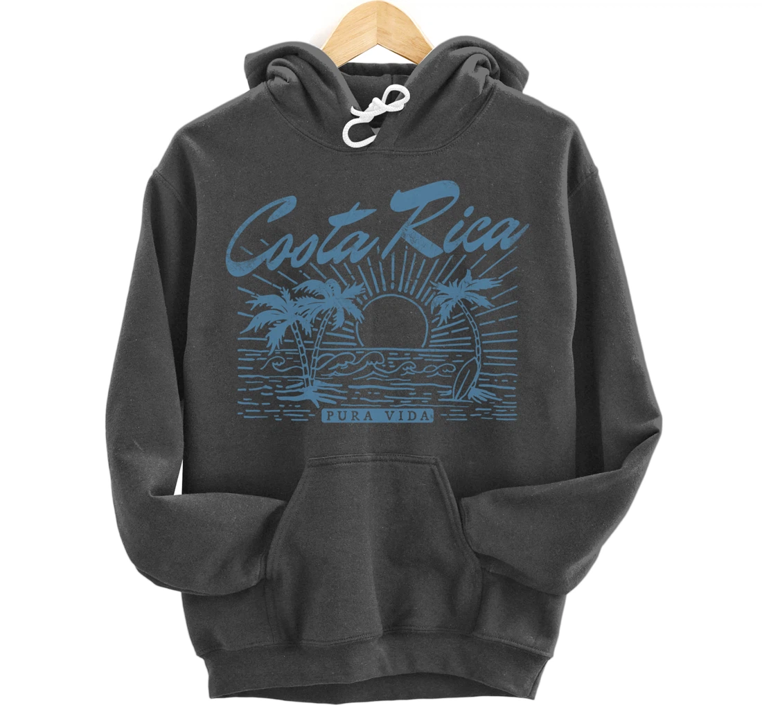 Costa Rica Pura Vida Vintage Distressed Beach Pullover Hoodie