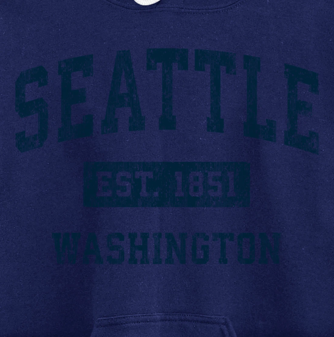 Seattle Washington WA Vintage Sports Design Navy Print Pullover Hoodie