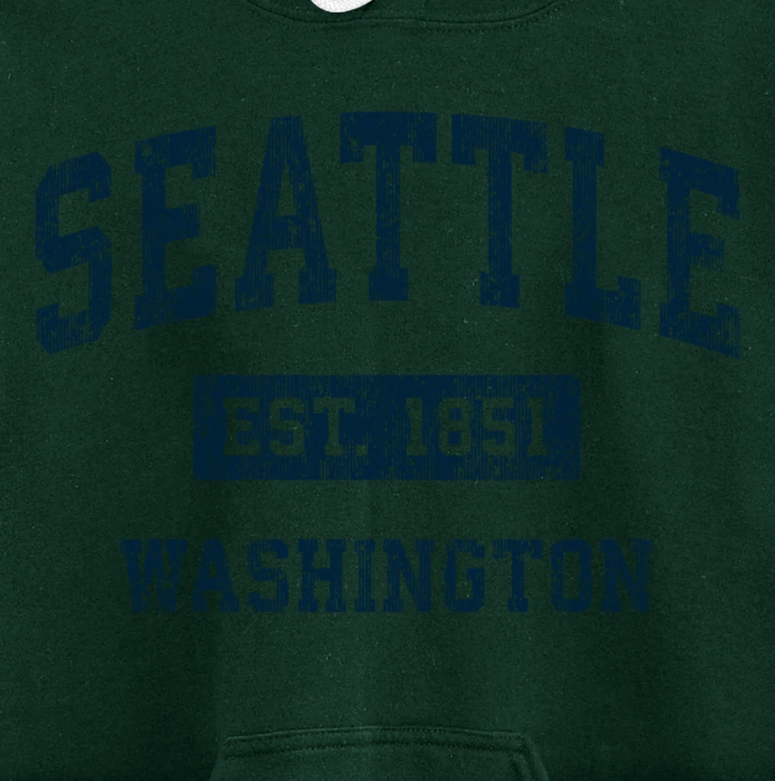 Seattle Washington WA Vintage Sports Design Navy Print Pullover Hoodie