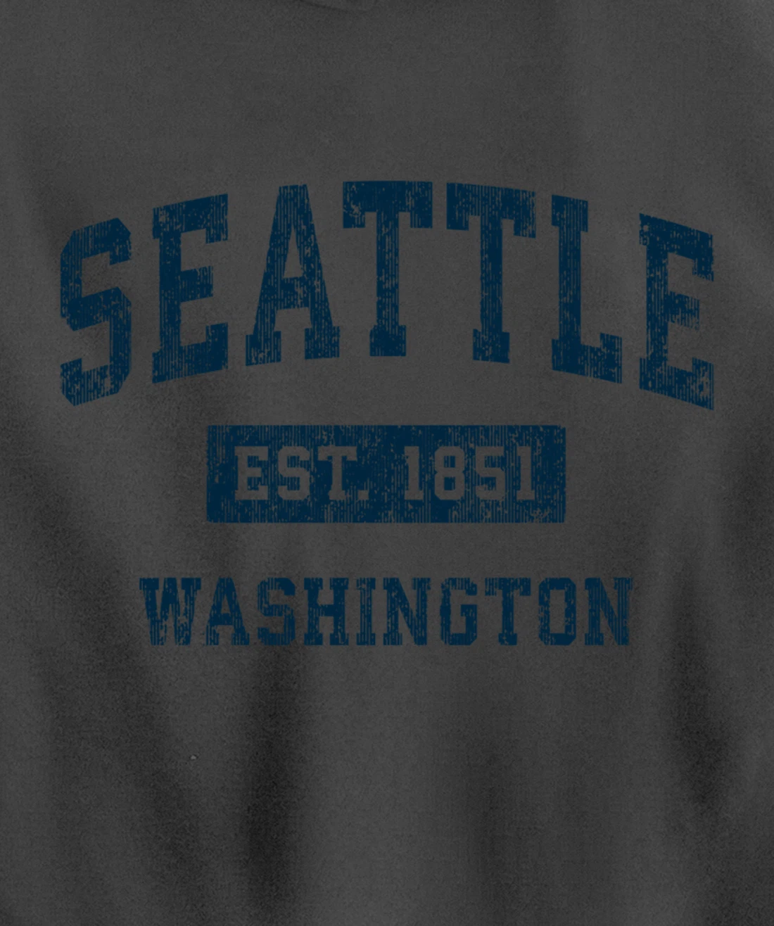 Seattle Washington WA Vintage Sports Design Navy Print Pullover Hoodie