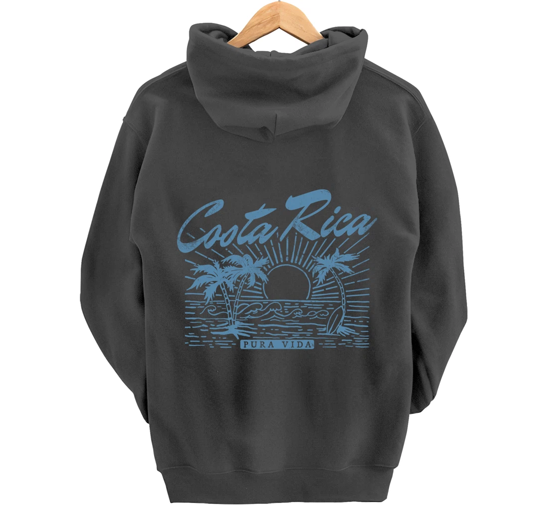 Costa Rica Pura Vida Vintage Distressed Beach Pullover Hoodie