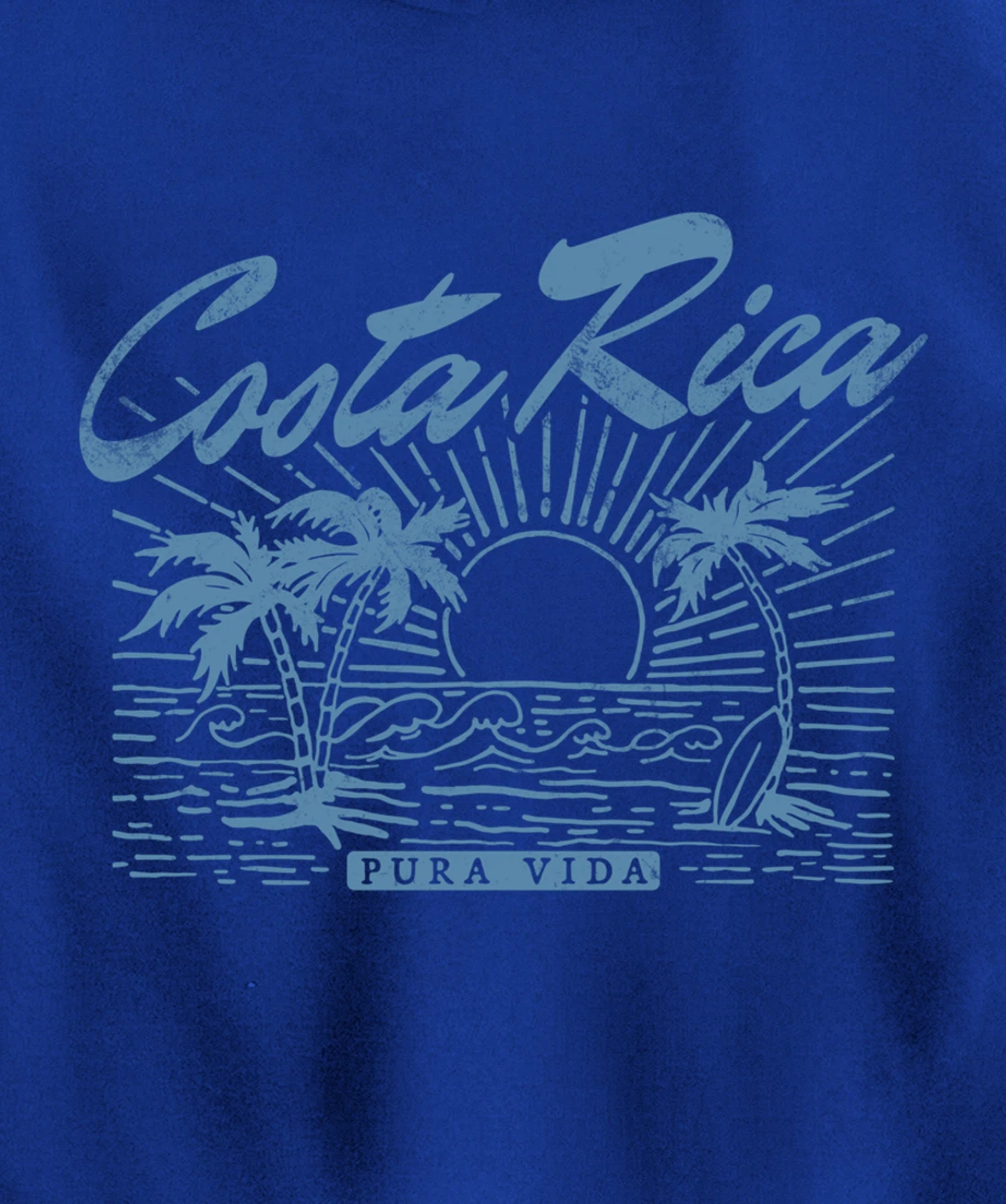 Costa Rica Pura Vida Vintage Distressed Beach Pullover Hoodie