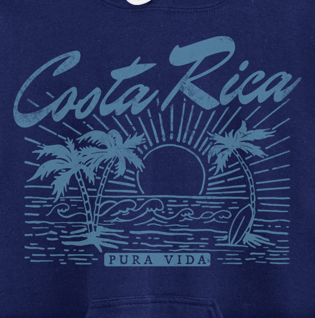Costa Rica Pura Vida Vintage Distressed Beach Pullover Hoodie