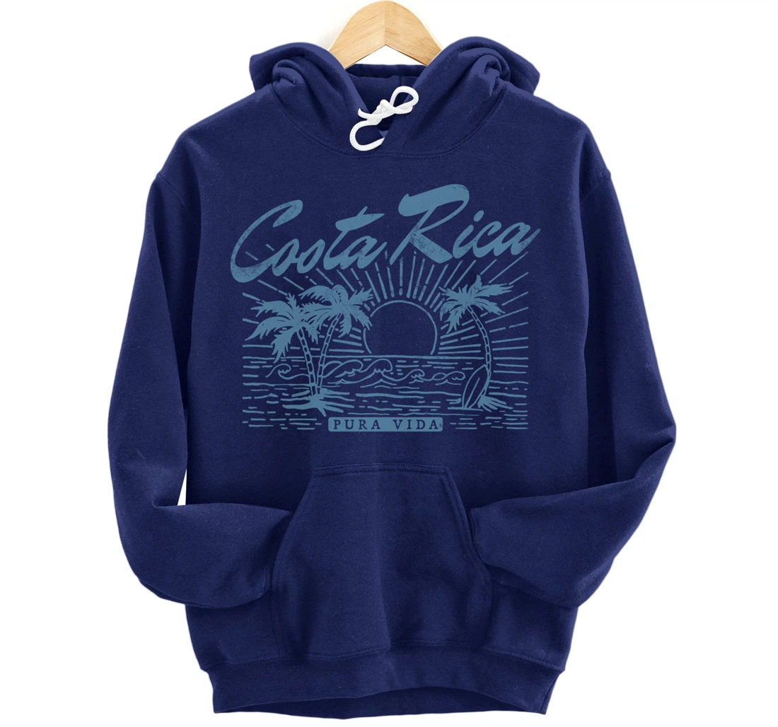 Costa Rica Pura Vida Vintage Distressed Beach Pullover Hoodie