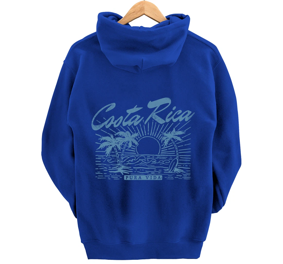 Costa Rica Pura Vida Vintage Distressed Beach Pullover Hoodie