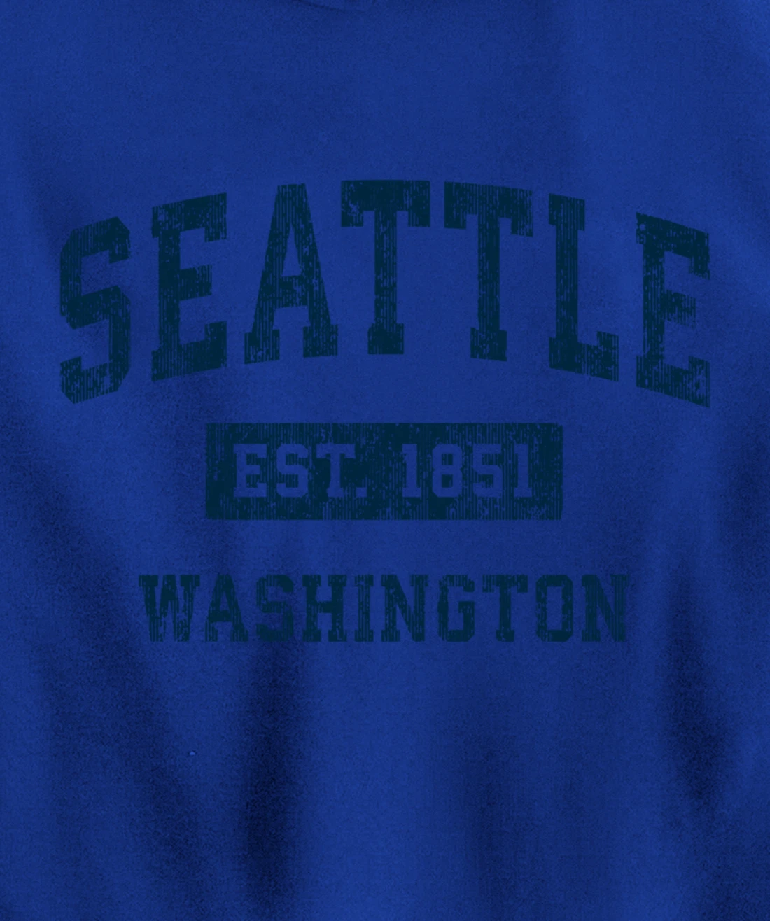 Seattle Washington WA Vintage Sports Design Navy Print Pullover Hoodie