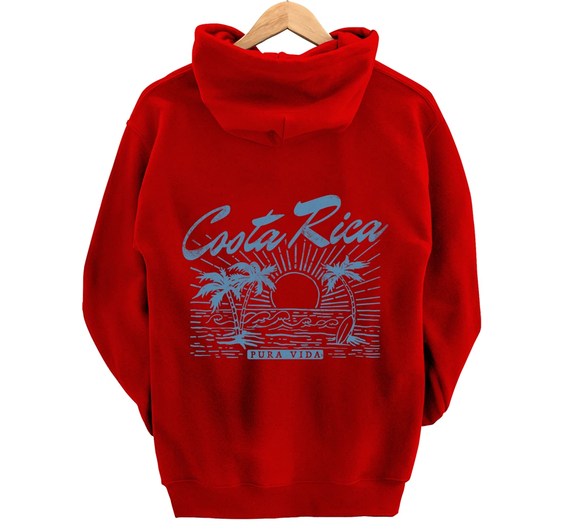Costa Rica Pura Vida Vintage Distressed Beach Pullover Hoodie