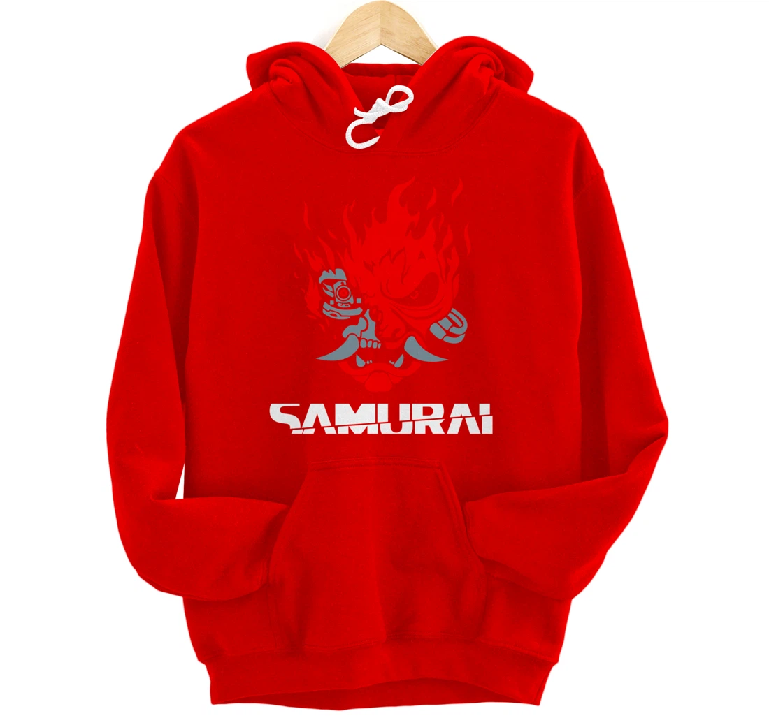 Samurai Japanese Demon Mask Edge Cyber Runners Punk Pullover Hoodie