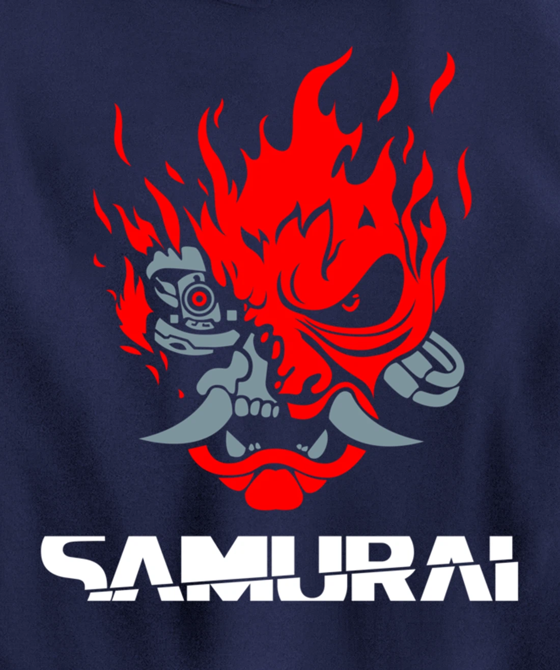 Samurai Japanese Demon Mask Edge Cyber Runners Punk Pullover Hoodie