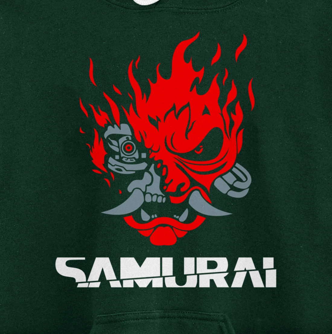 Samurai Japanese Demon Mask Edge Cyber Runners Punk Pullover Hoodie