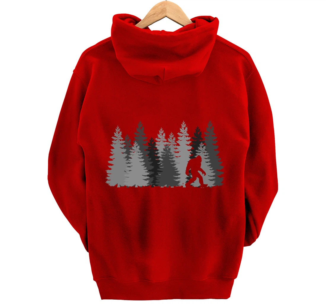Bigfoot in the Forest Sasquatch Pullover Hoodie