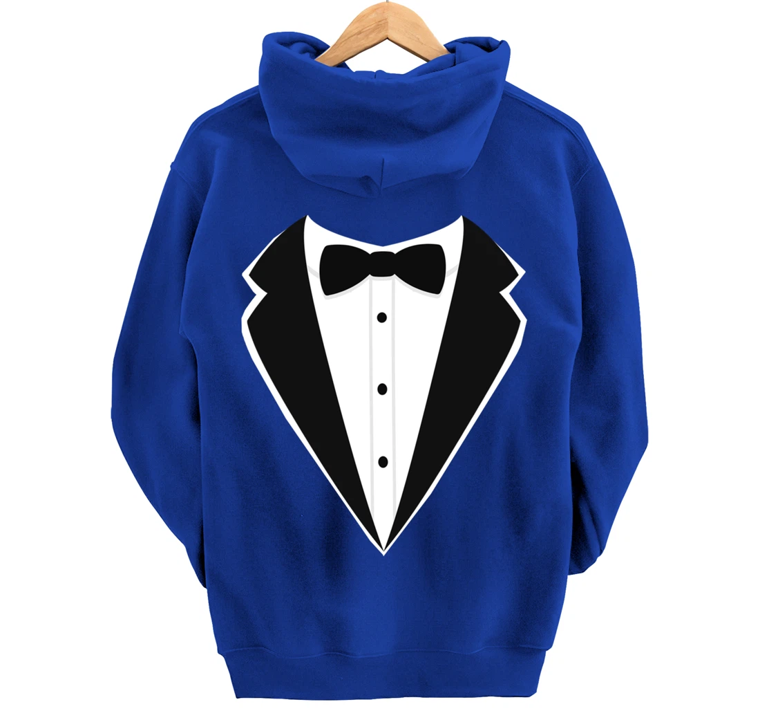 Fake Tux Funny Faux Suit Vest and tie Tuxedo Prom Pullover Hoodie