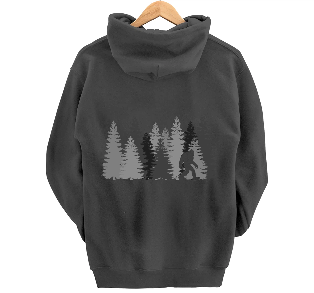 Bigfoot in the Forest Sasquatch Pullover Hoodie