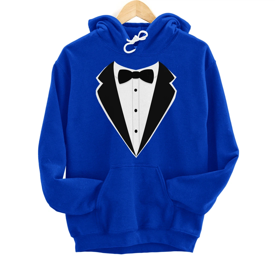 Fake Tux Funny Faux Suit Vest and tie Tuxedo Prom Pullover Hoodie