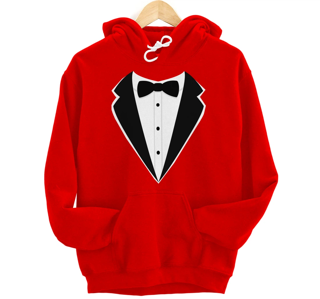 Fake Tux Funny Faux Suit Vest and tie Tuxedo Prom Pullover Hoodie