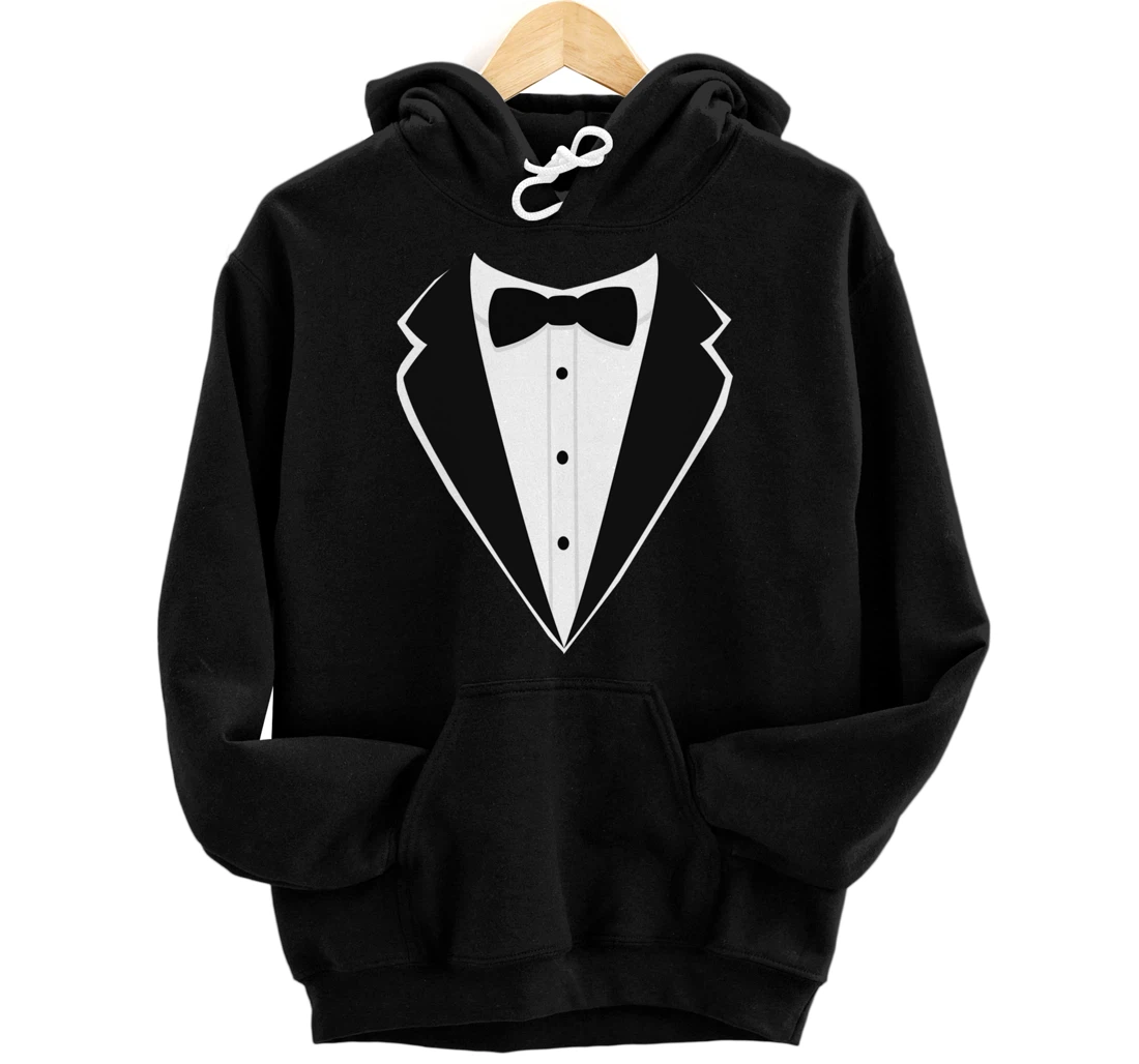 Fake Tux Funny Faux Suit Vest and tie Tuxedo Prom Pullover Hoodie