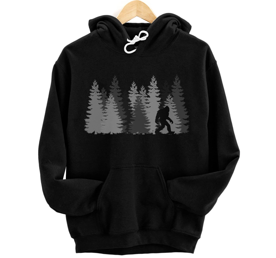 Bigfoot in the Forest Sasquatch Pullover Hoodie