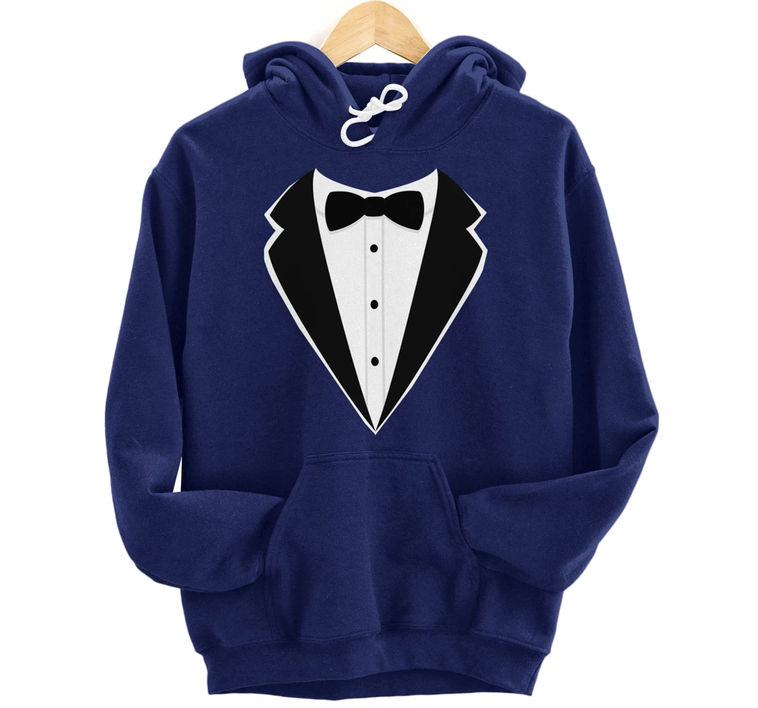 Fake Tux Funny Faux Suit Vest and tie Tuxedo Prom Pullover Hoodie