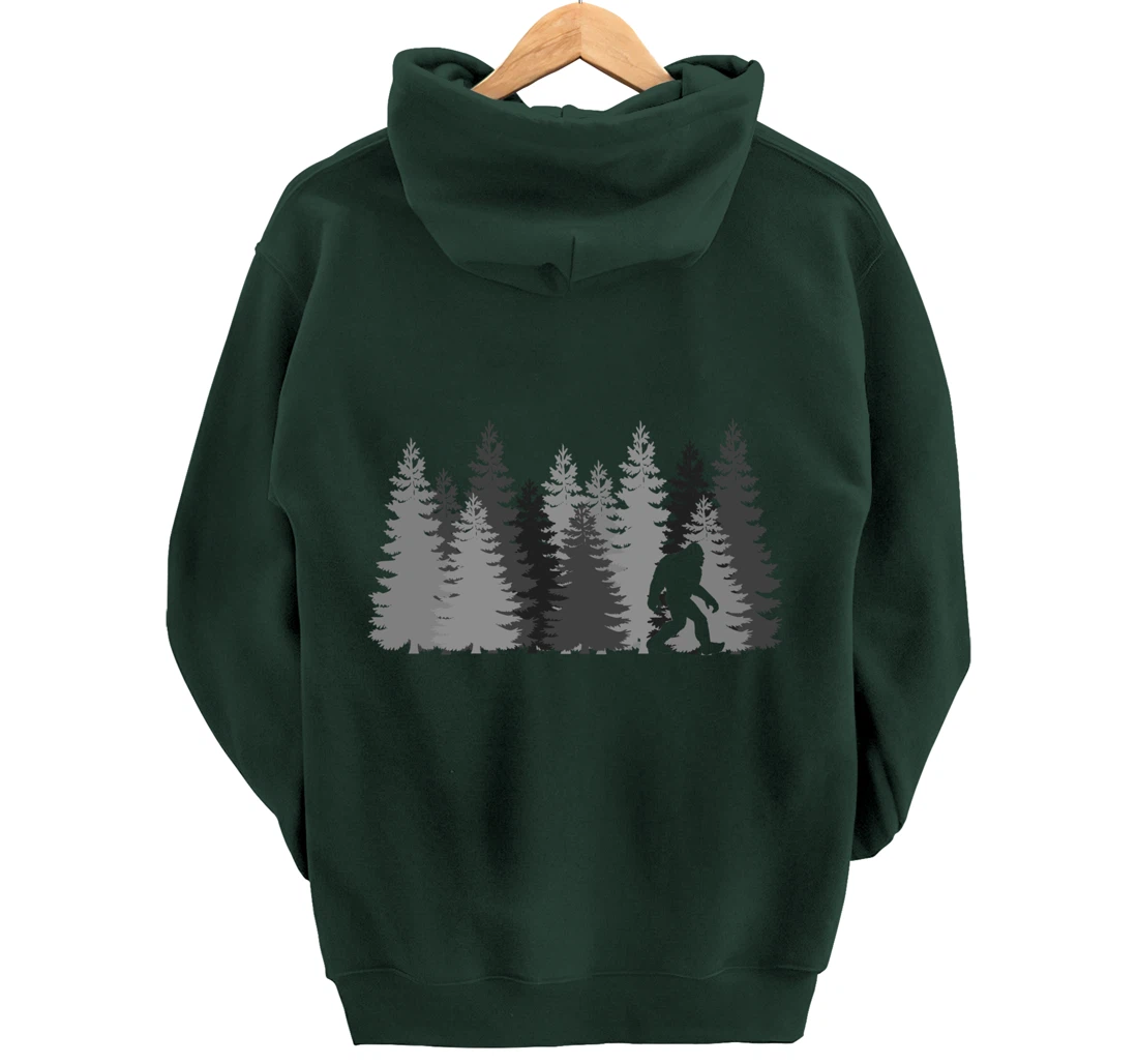 Bigfoot in the Forest Sasquatch Pullover Hoodie