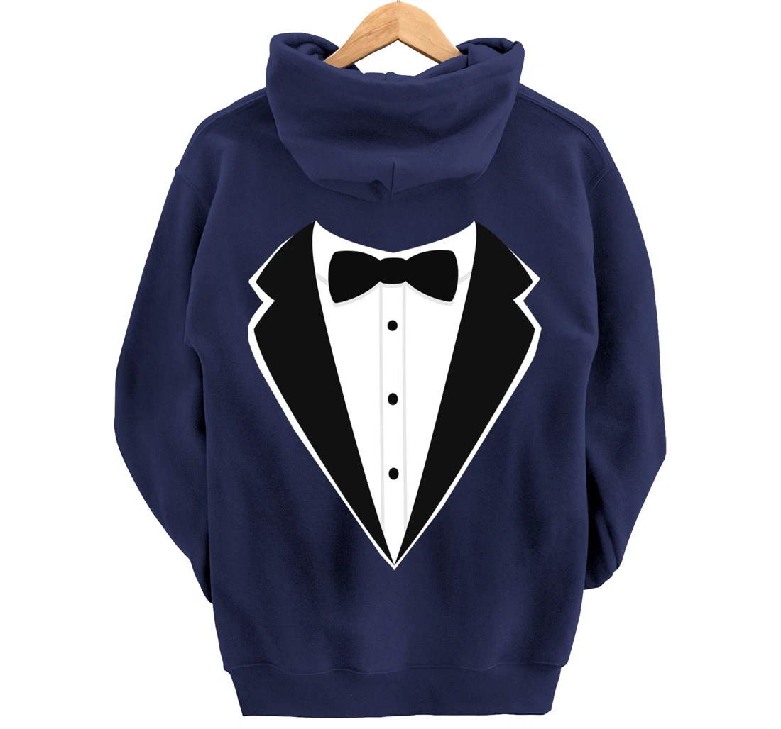 Fake Tux Funny Faux Suit Vest and tie Tuxedo Prom Pullover Hoodie