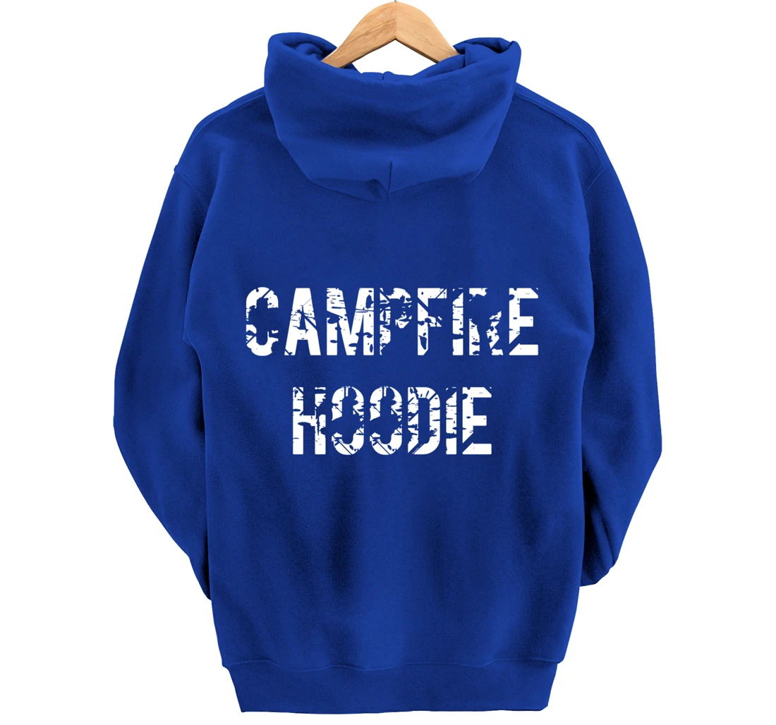 Campfire Hoodie Distressed Text Pullover Hoodie