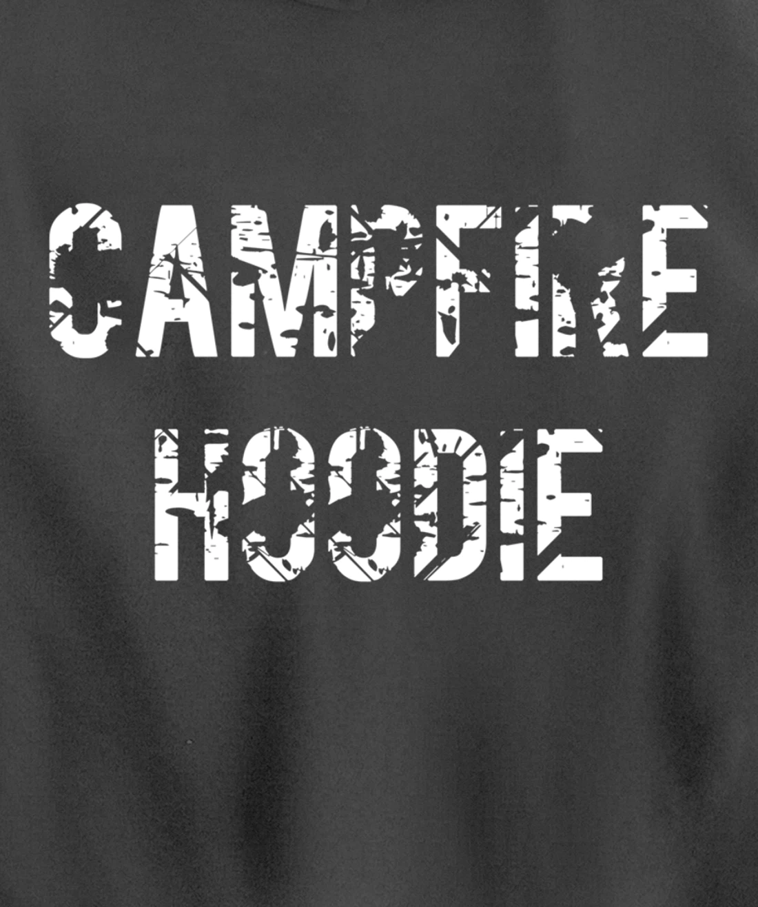 Campfire Hoodie Distressed Text Pullover Hoodie