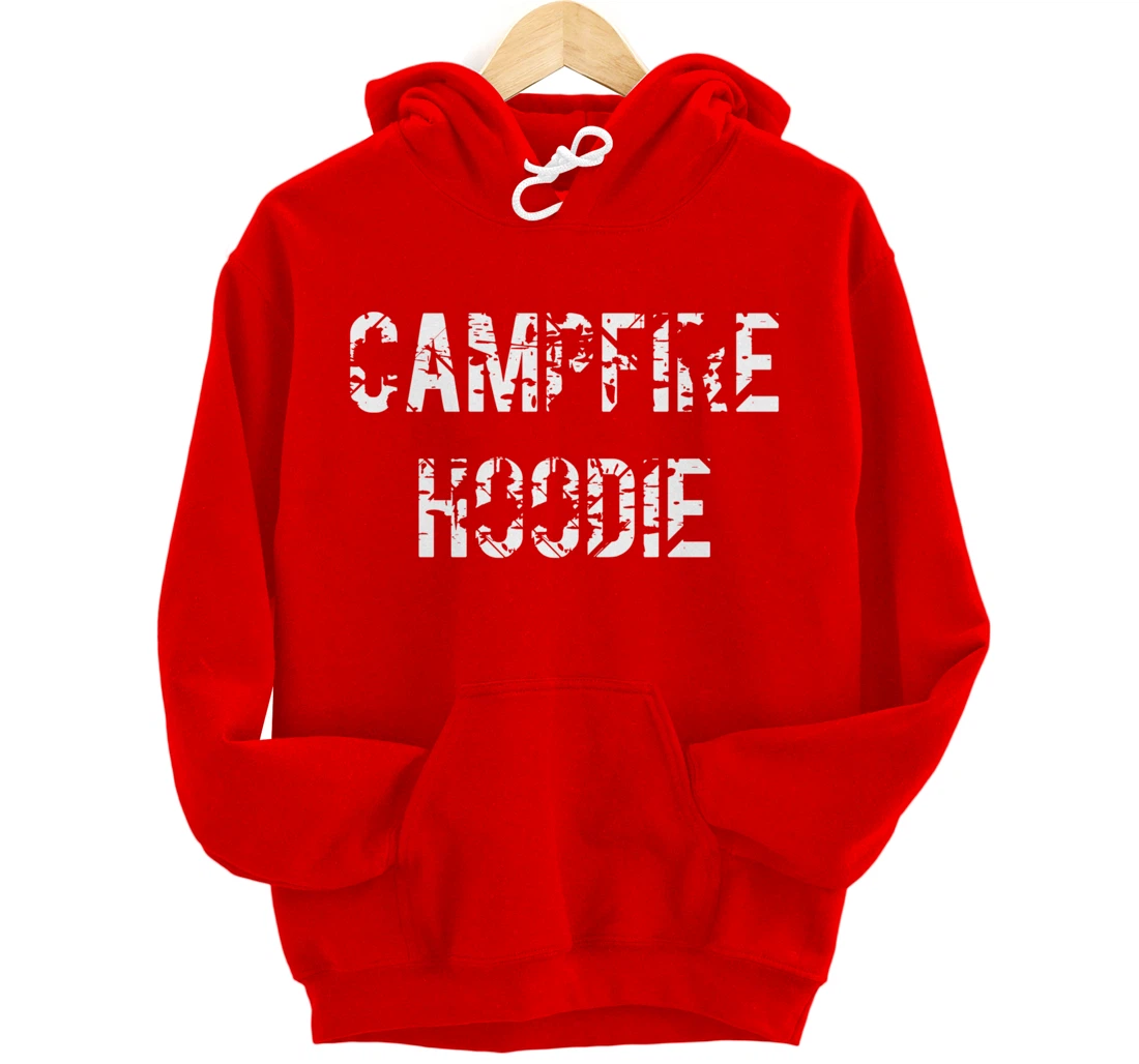 Campfire Hoodie Distressed Text Pullover Hoodie