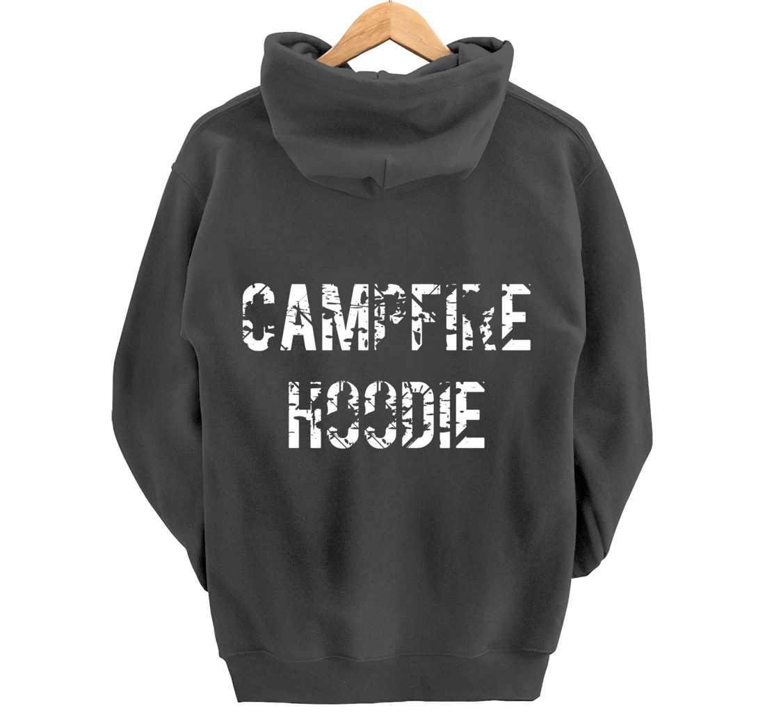 Campfire Hoodie Distressed Text Pullover Hoodie