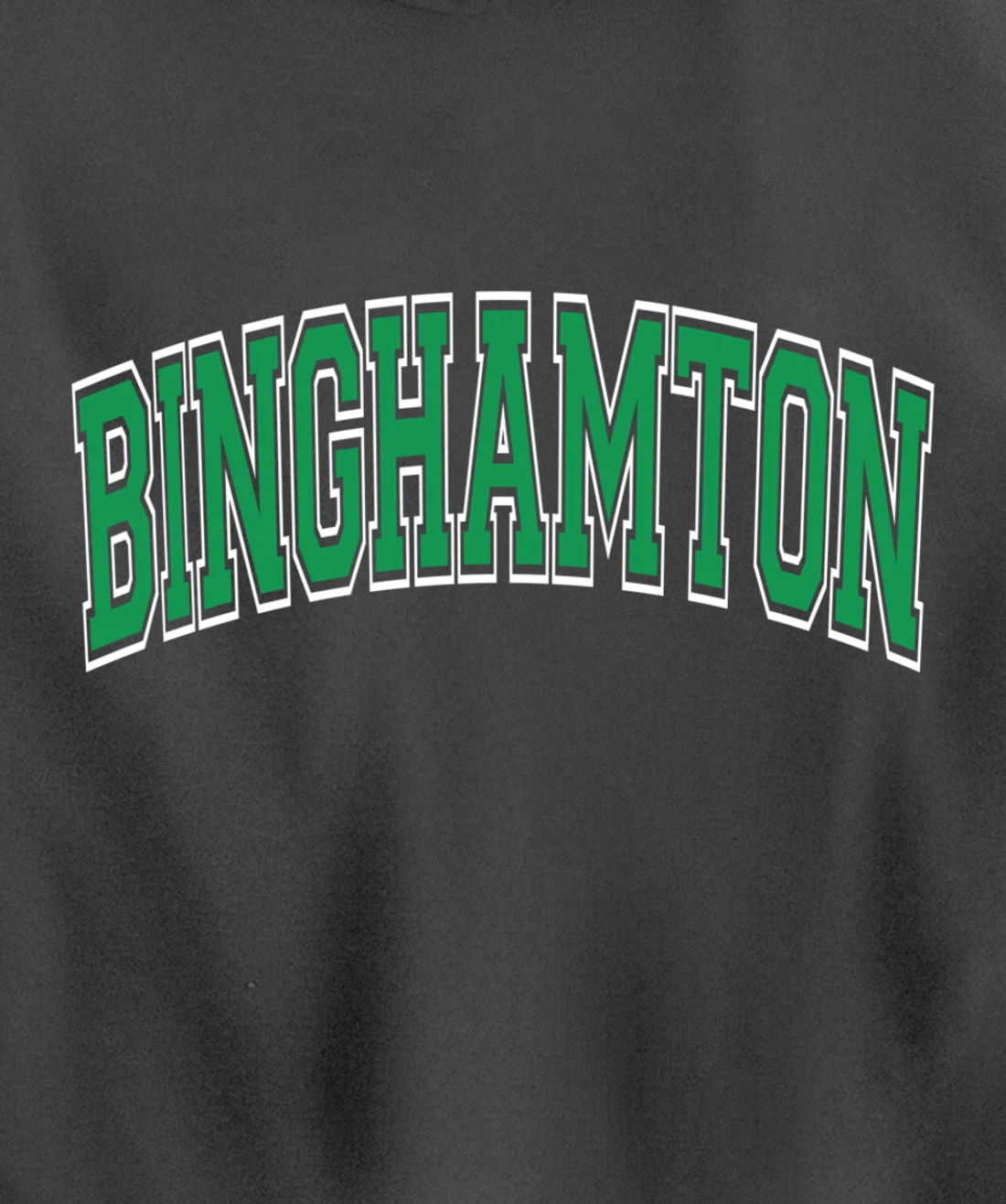 Binghamton Arched Green Text Pullover Hoodie
