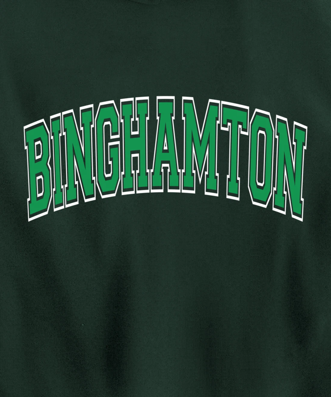 Binghamton Arched Green Text Pullover Hoodie