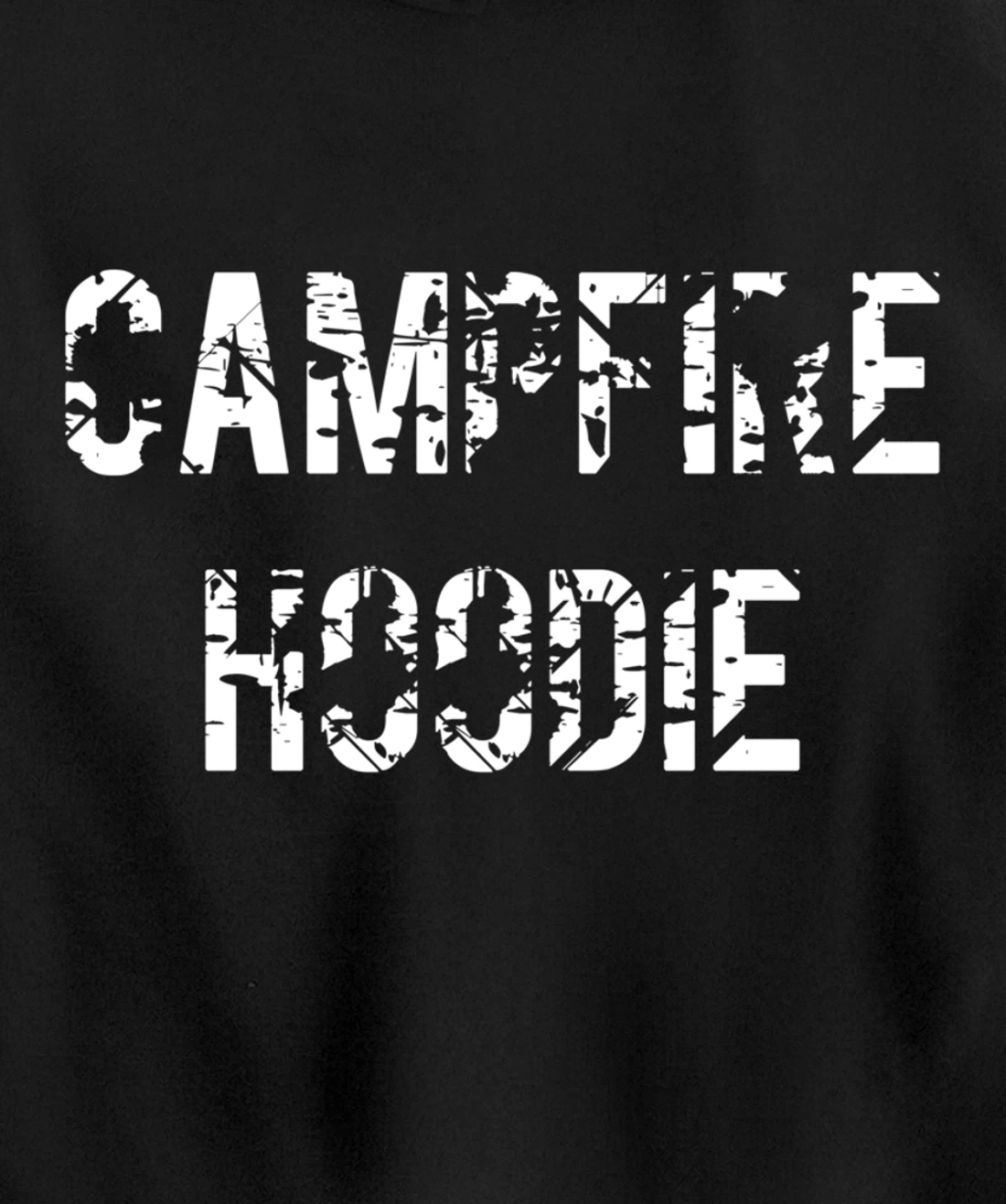 Campfire Hoodie Distressed Text Pullover Hoodie