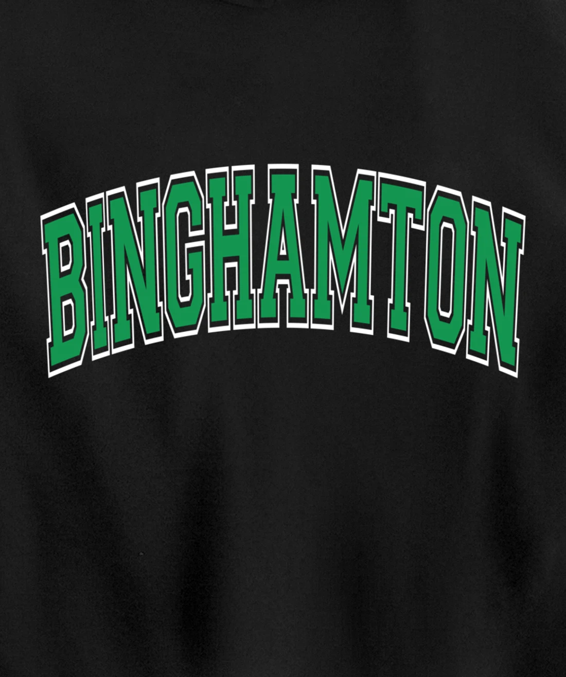 Binghamton Arched Green Text Pullover Hoodie