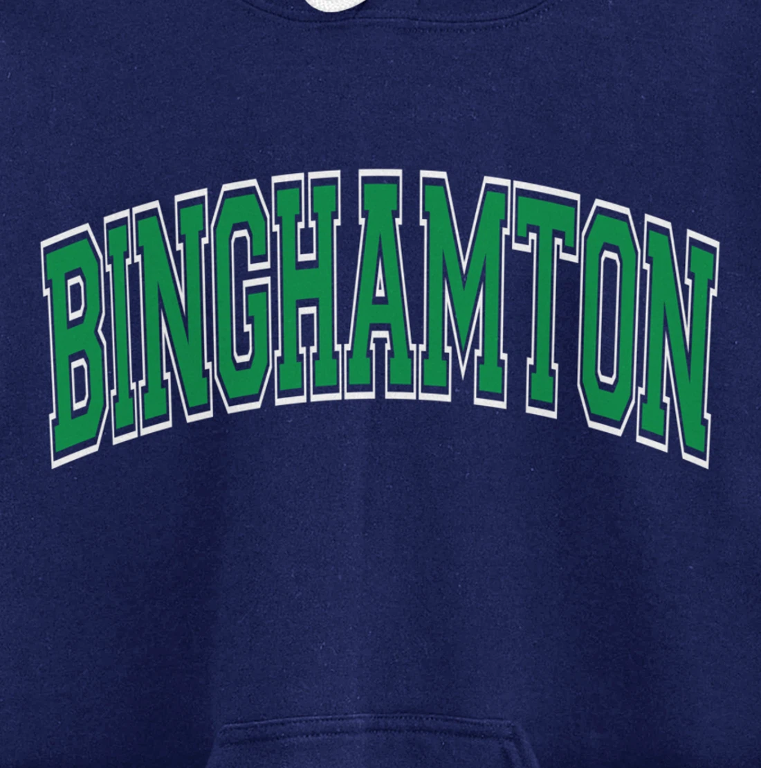 Binghamton Arched Green Text Pullover Hoodie