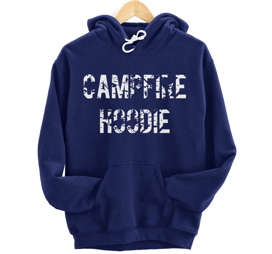 Campfire Hoodie Distressed Text Pullover Hoodie