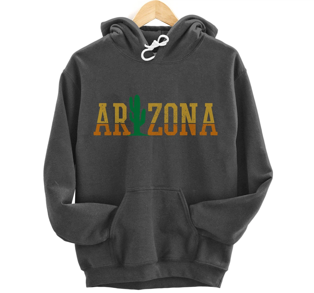 Arizona Cactus Vintage Retro Pride Souvenir Gift Pullover Hoodie