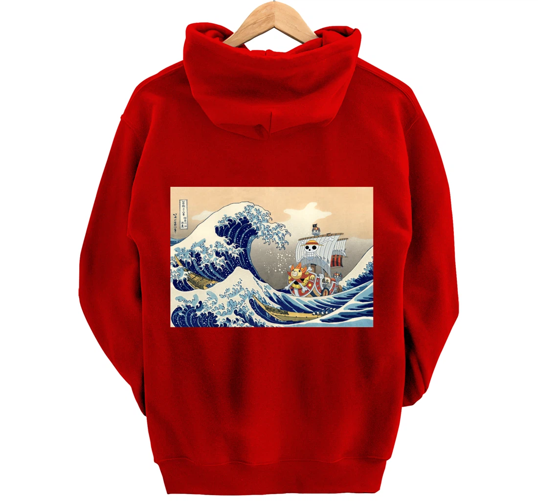 Hokusai The great wave off kanagawa Japanese art Anime Pullover Hoodie