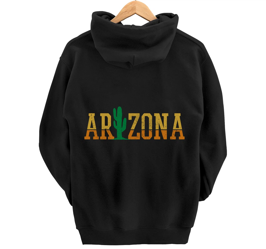 Arizona Cactus Vintage Retro Pride Souvenir Gift Pullover Hoodie