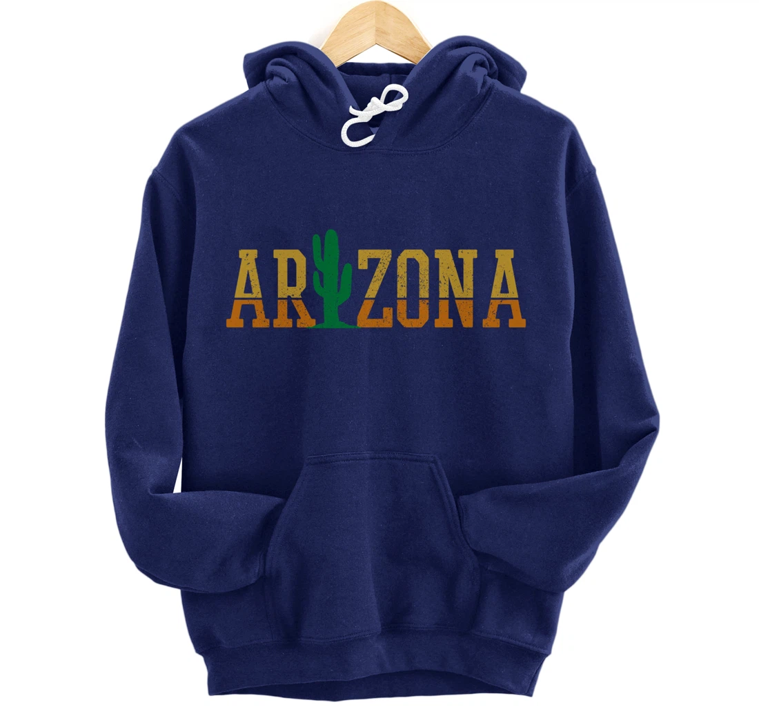 Arizona Cactus Vintage Retro Pride Souvenir Gift Pullover Hoodie
