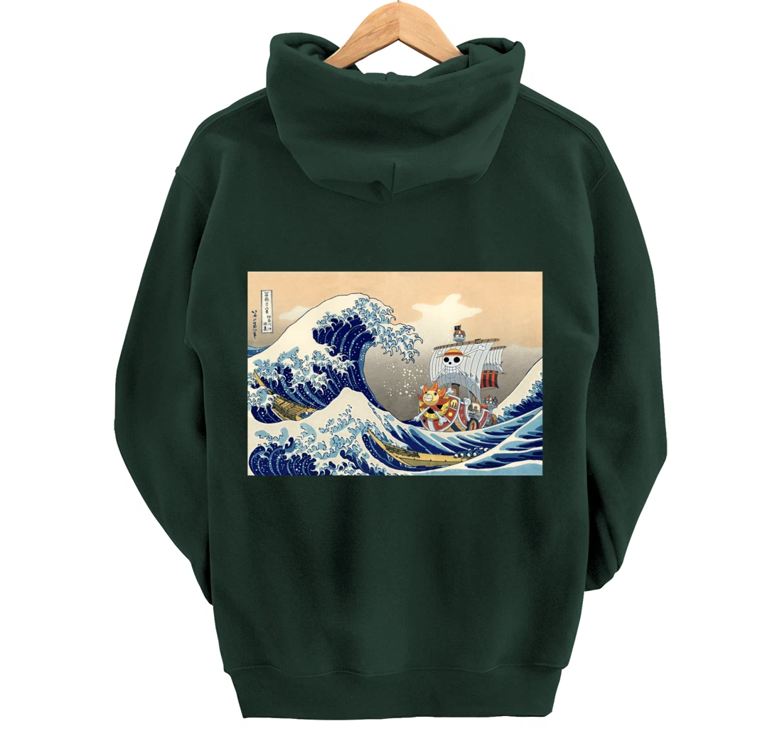 Hokusai The great wave off kanagawa Japanese art Anime Pullover Hoodie