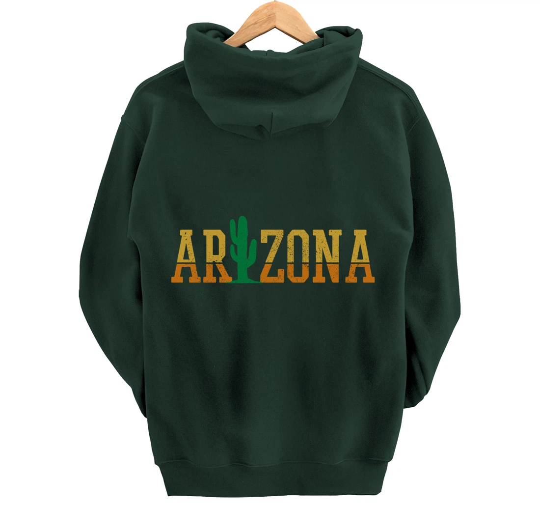 Arizona Cactus Vintage Retro Pride Souvenir Gift Pullover Hoodie