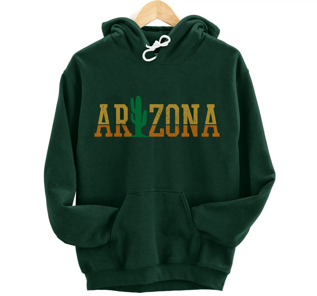 Arizona Cactus Vintage Retro Pride Souvenir Gift Pullover Hoodie