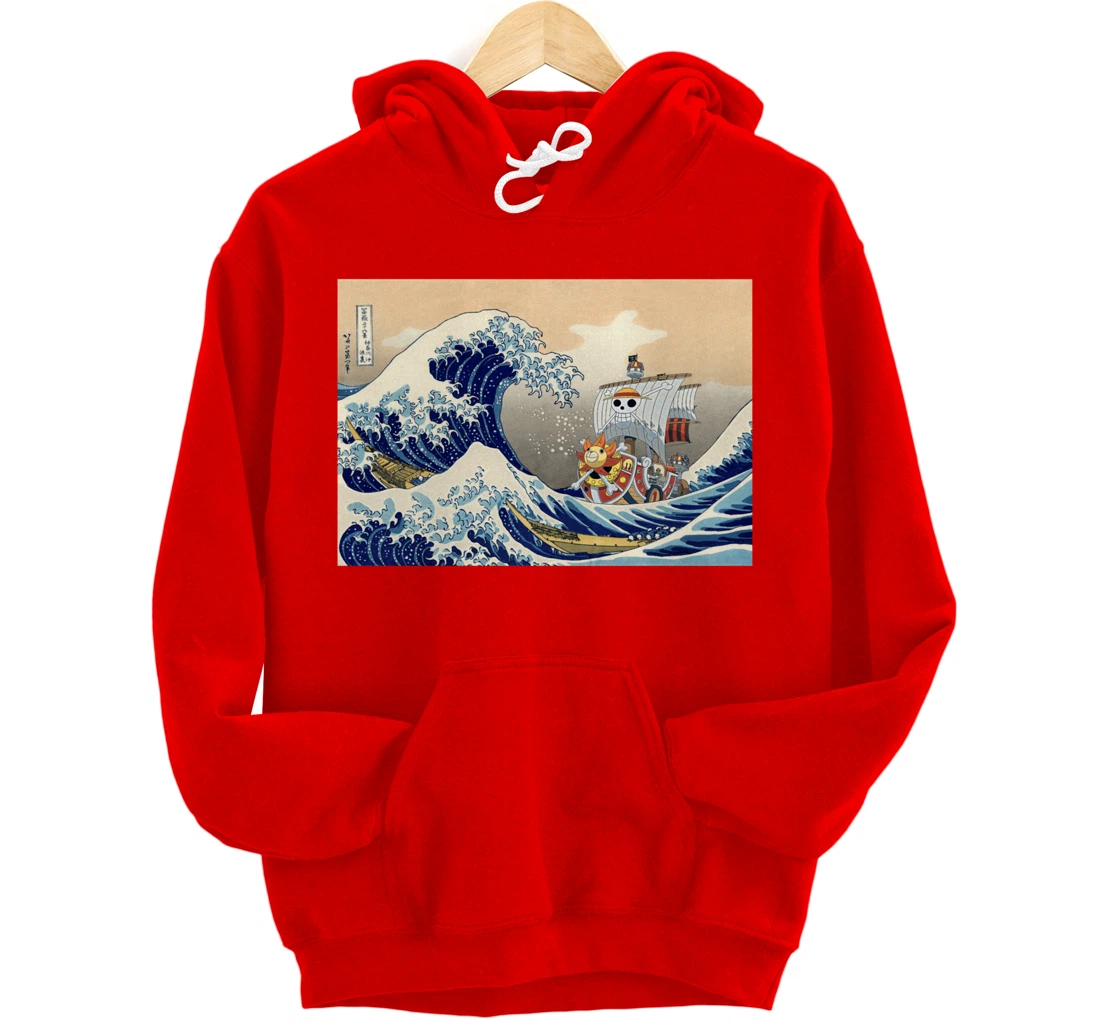 Hokusai The great wave off kanagawa Japanese art Anime Pullover Hoodie