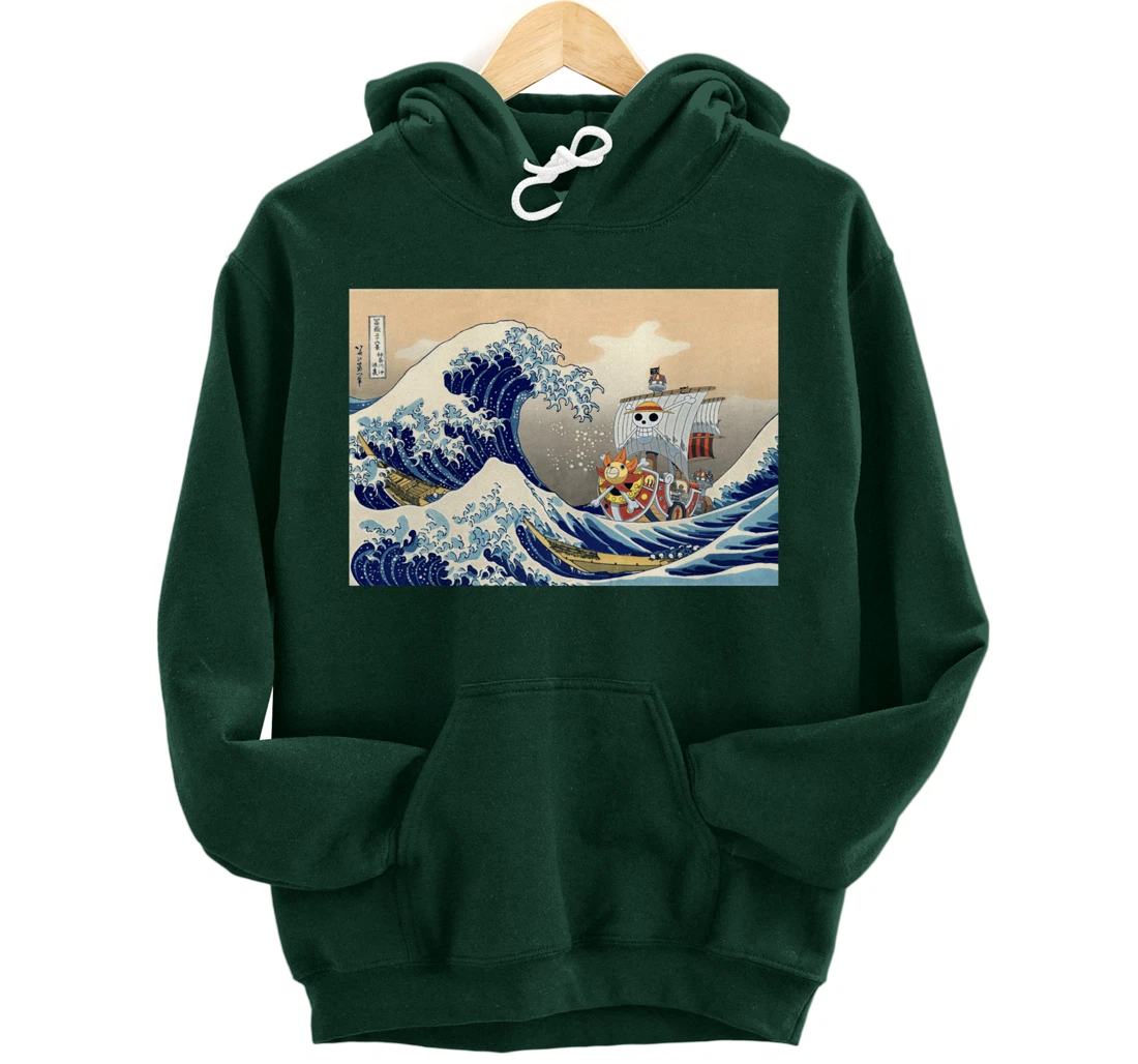 Hokusai The great wave off kanagawa Japanese art Anime Pullover Hoodie