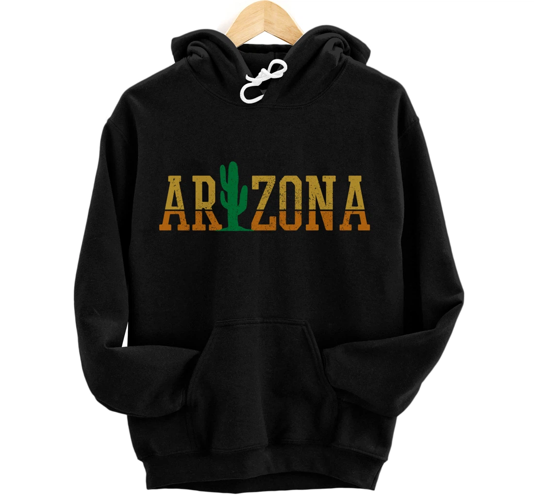 Arizona Cactus Vintage Retro Pride Souvenir Gift Pullover Hoodie