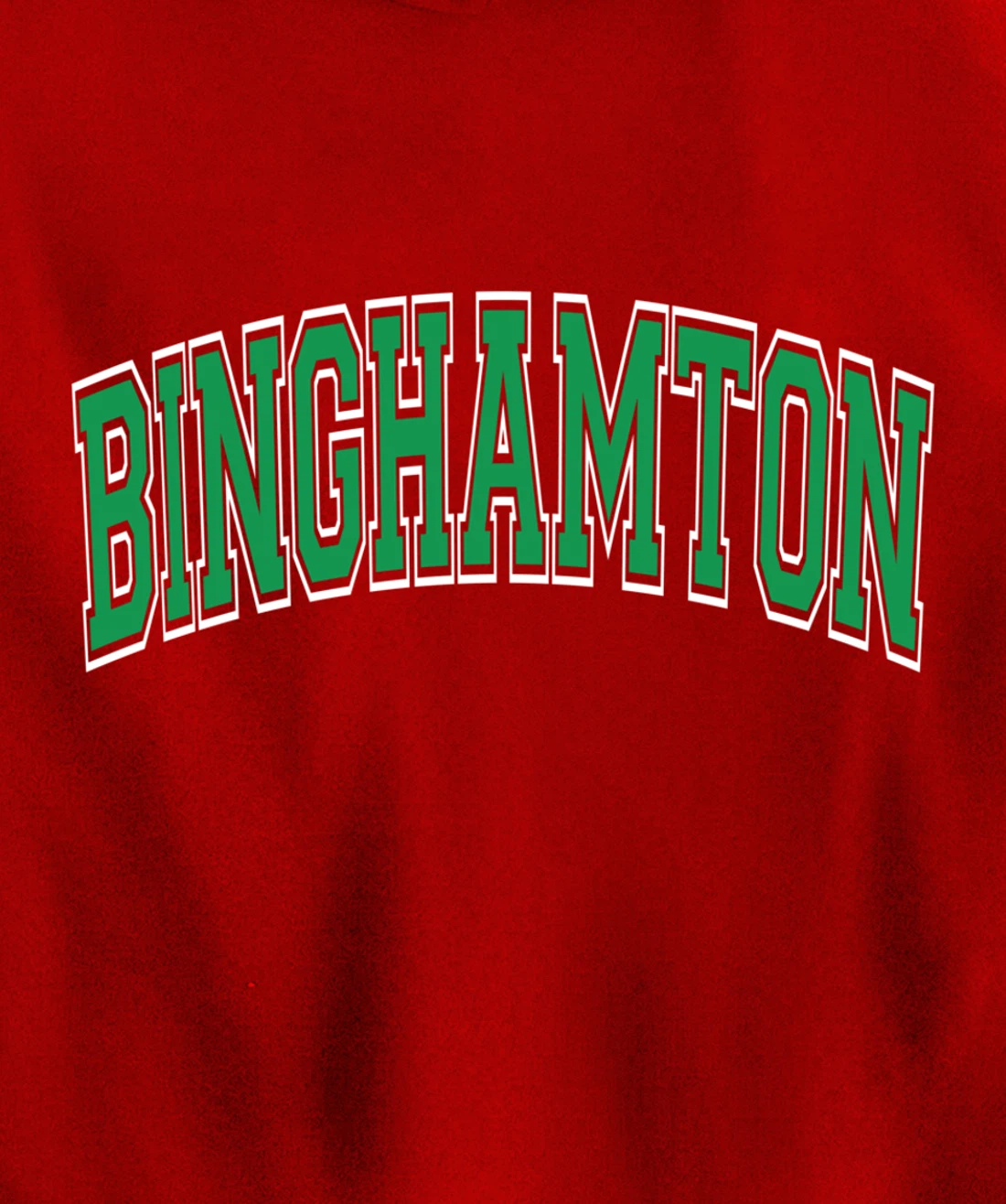 Binghamton Arched Green Text Pullover Hoodie