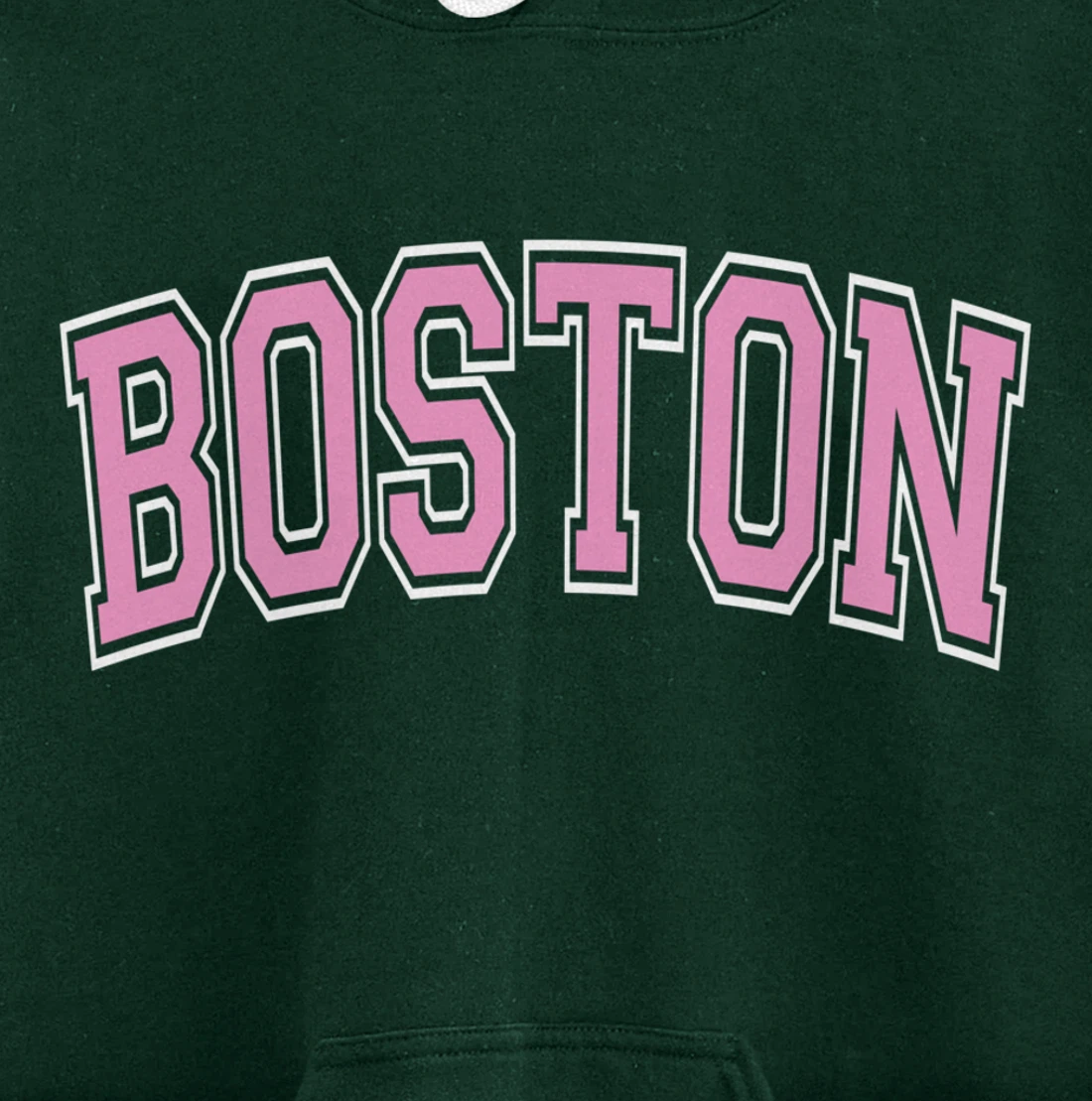 Boston Arched Pink Text Pullover Hoodie